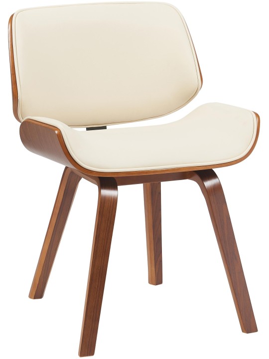 Kreslo pre návštevy Beverley z umelej kože, orech/krémová