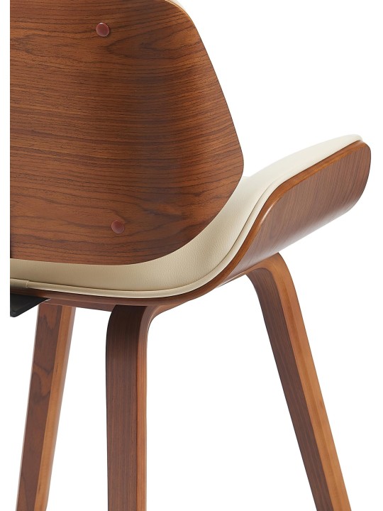 Kreslo pre návštevy Beverley z umelej kože, orech/krémová