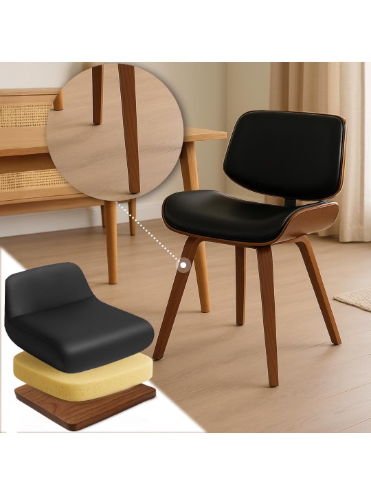 Kreslo pre návštevy Beverley z umelej kože, orech/čierna