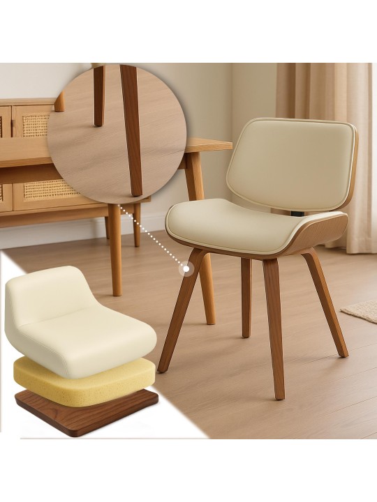 Kreslo pre návštevy Beverley z umelej kože, orech/krémová