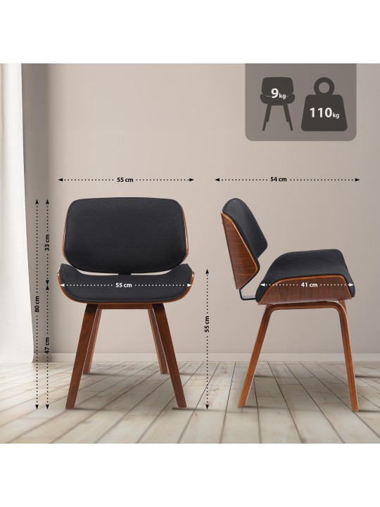 Stolička pre návštevy látka Beverley, orech/čierna Stolička pre návštevy látka Beverley, orech/čierna