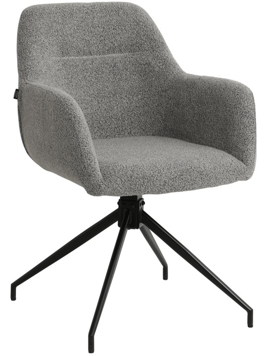 Jedálenská stolička Merlinda látka Teddy, sivá