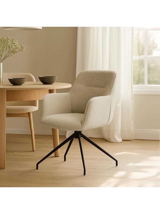 Jedálenská stolička Merlinda látka Teddy, šedohnedá