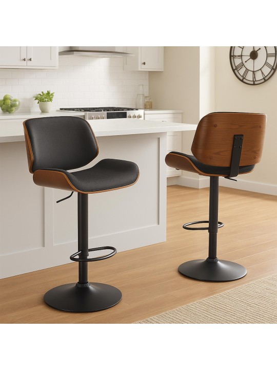 Barová stolička Beverley B látka, orech/čierna