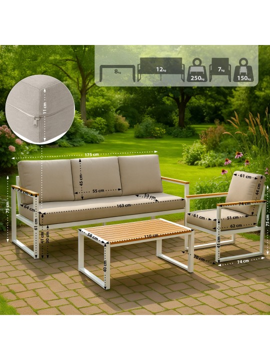 Rodiesa skupina na sedenie, biela