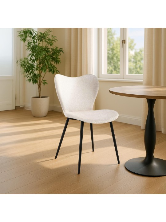 Jedálenská stolička Maika látka, krémová