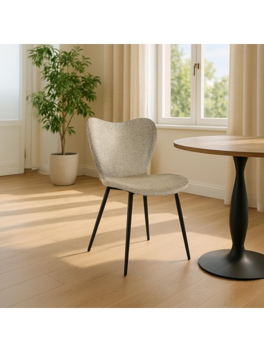 Jedálenská stolička Maika látka, šedohnedá