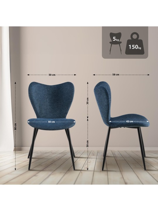 Jedálenská stolička Maika látka, modrá