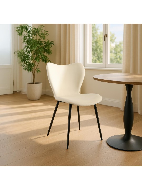 Jedálenská stolička Maika velvet, krémová