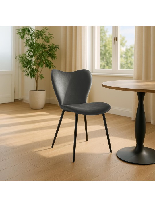 Jedálenská stolička Maika velvet, antracitová