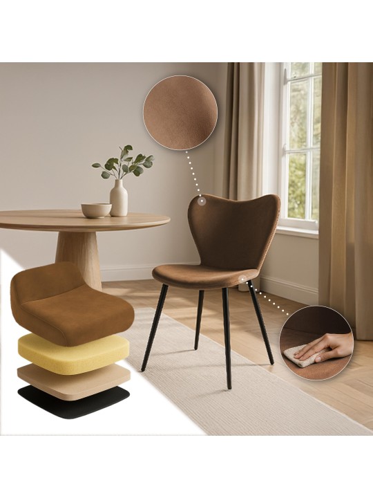 Jedálenská stolička Maika velvet, hnedá