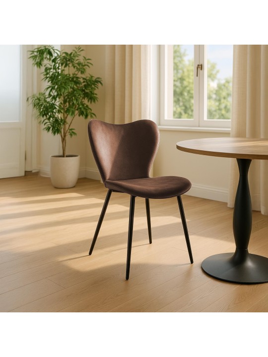 Jedálenská stolička Maika velvet, hnedá
