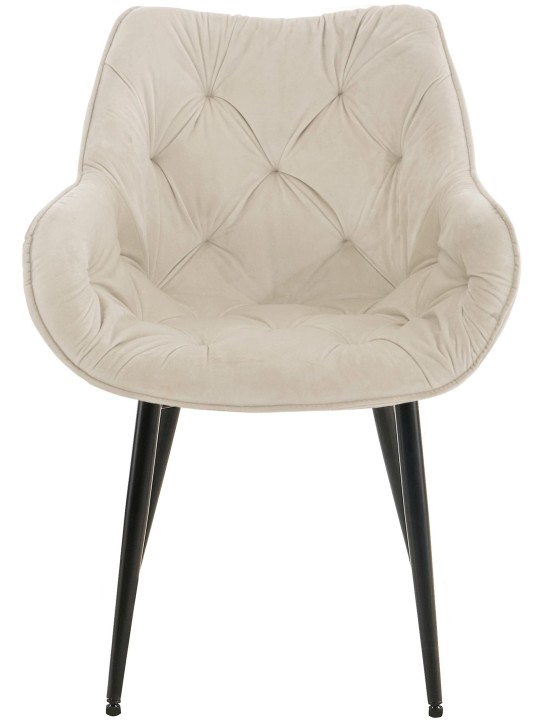 Sada 4 stoličiek Tanna velvet, krémová