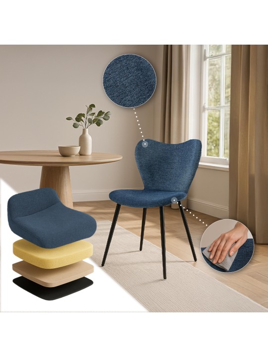 Jedálenská stolička Maika látka, modrá