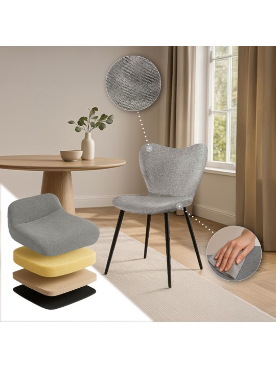 Jedálenská stolička Maika látka, sivá