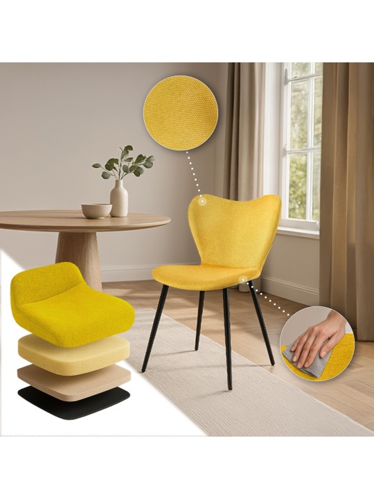 Jedálenská stolička Maika látka, žltá