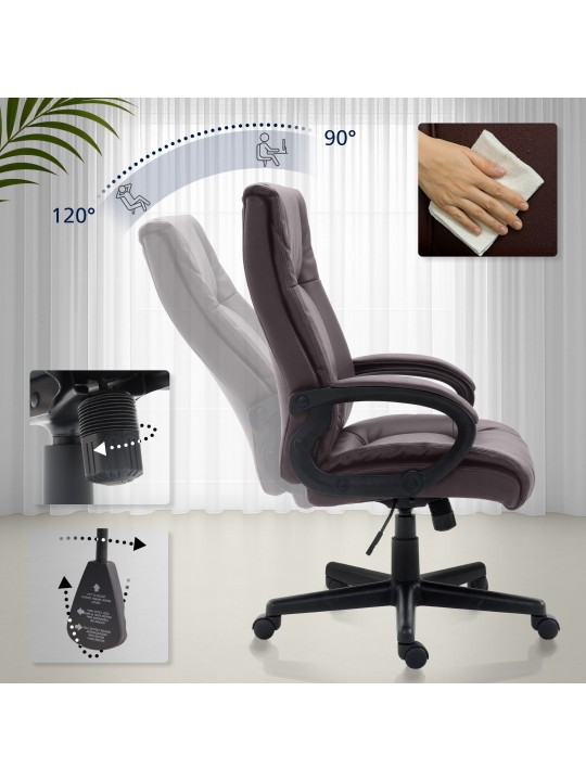 Kancelárske kreslo XL Sparta umelá koža, hnedá