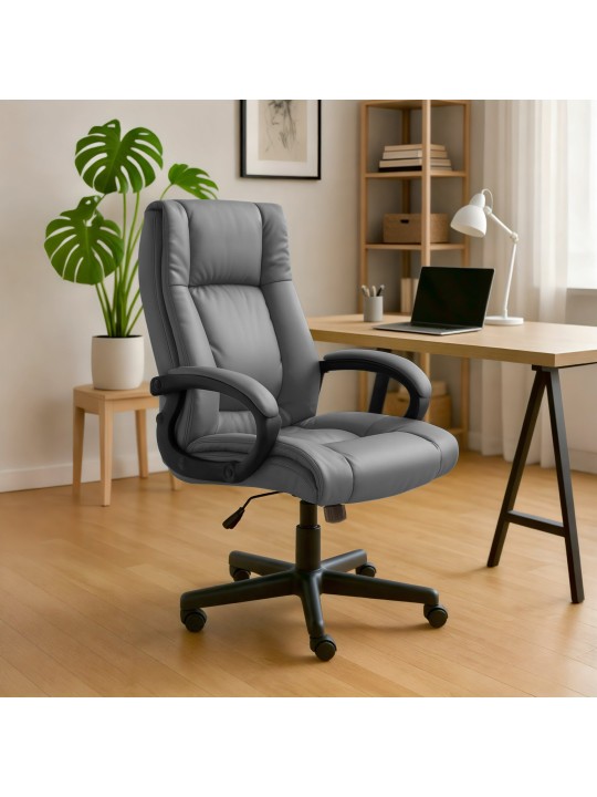 Kancelárske kreslo XL Sparta umelá koža, sivá