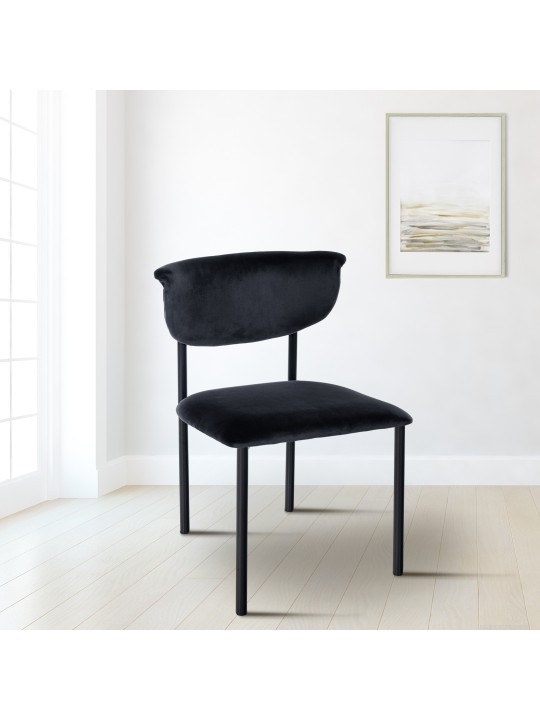 Sada 2 návštevníckych stoličiek Gambell velvet, čierna