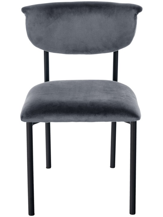 Sada 2 návštevníckych stoličiek Gambell velvet, tmavosivá