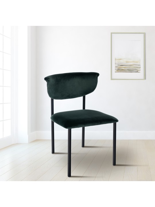 Sada 2 návštevníckych stoličiek Gambell velvet, tmavozelená