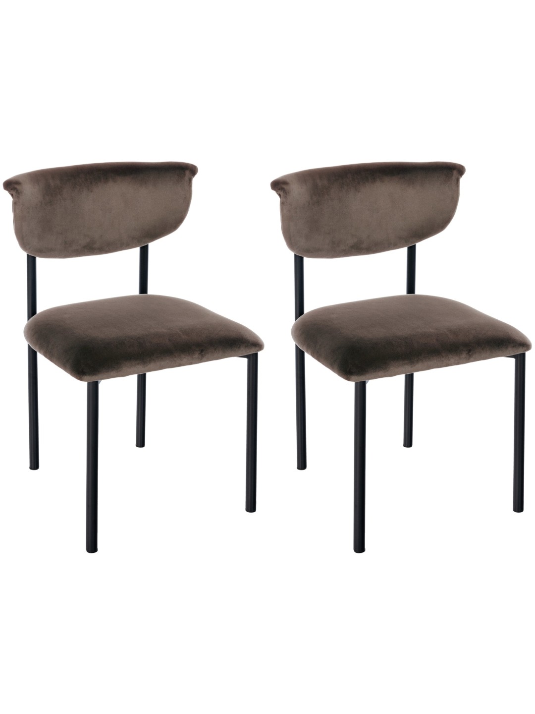 Sada 2 návštevníckych stoličiek Gambell velvet, hnedá
