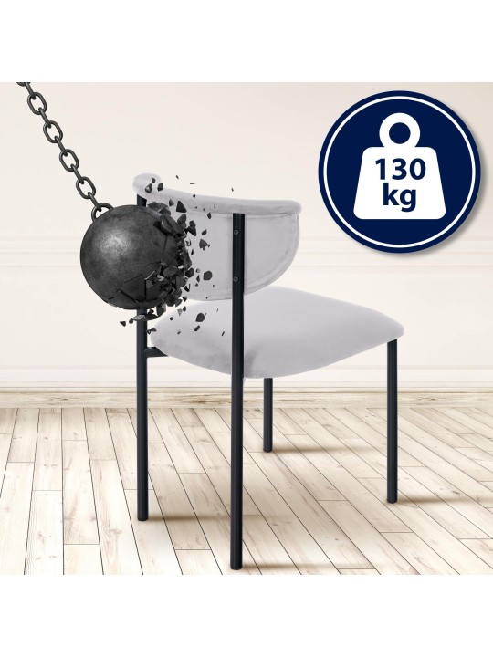 Sada 2 návštevníckych stoličiek Gambell velvet, sivá