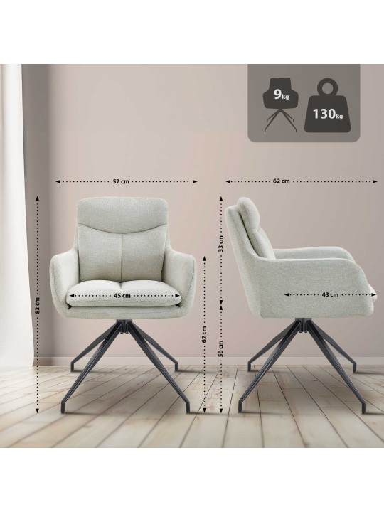 Jedálenská stolička Somers látka, krémová