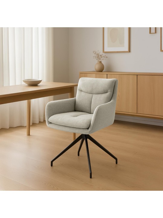 Jedálenská stolička Somers látka, krémová