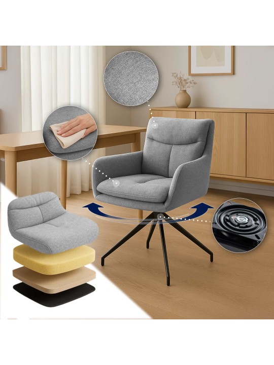 Jedálenská stolička Somers látka, svetlosivá