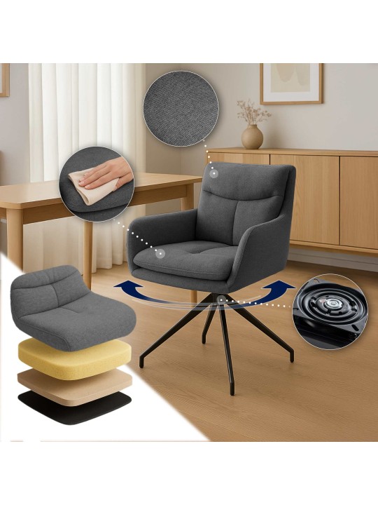 Jedálenská stolička Somers látka, tmavosivá