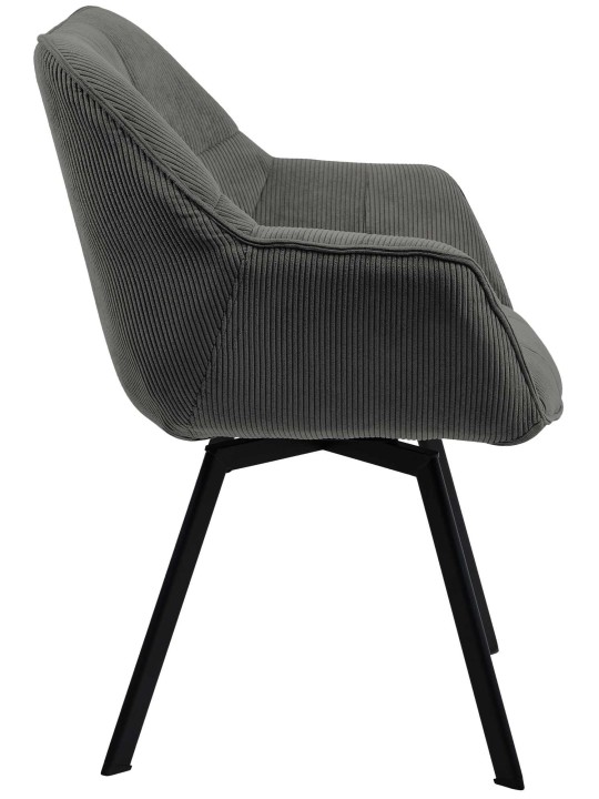 Stolička do jedálne Jordi Cord, tmavosivá