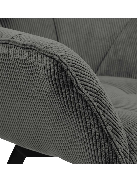 Stolička do jedálne Jordi Cord, tmavosivá