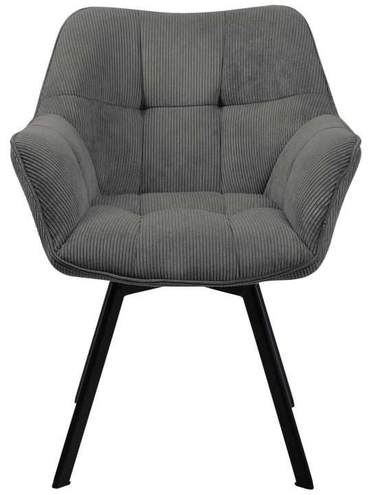Stolička do jedálne Jordi Cord, tmavosivá