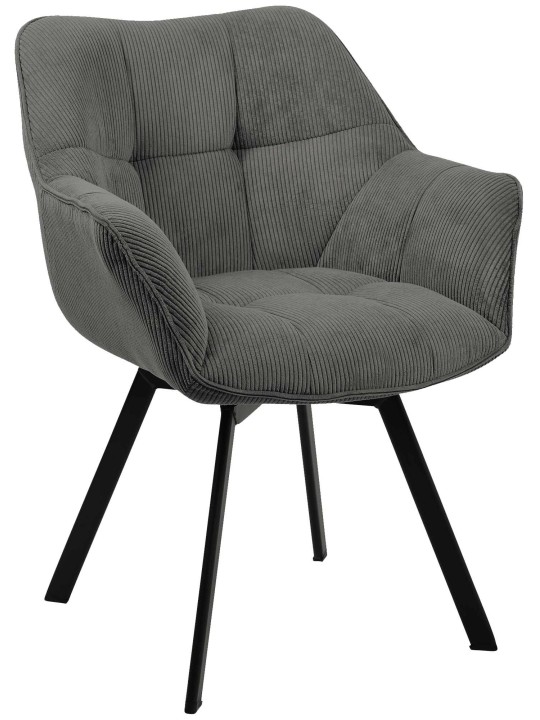 Stolička do jedálne Jordi Cord, tmavosivá