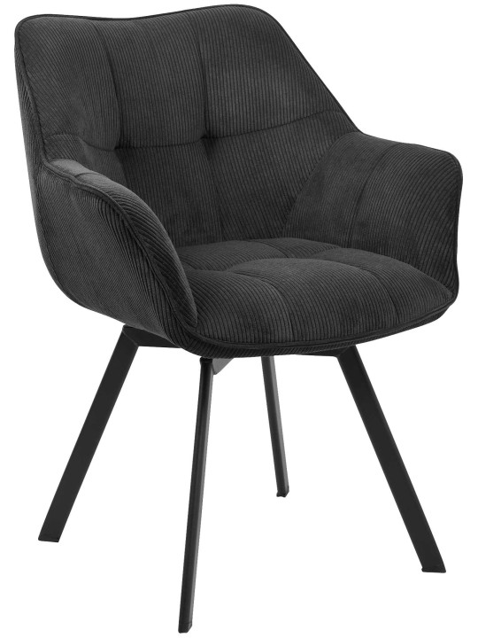 Stolička do jedálne Jordi Cord, čierna