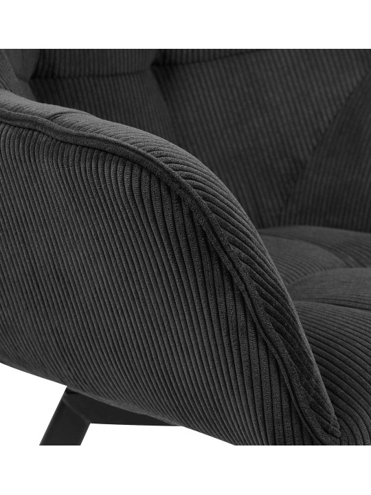 Stolička do jedálne Jordi Cord, čierna