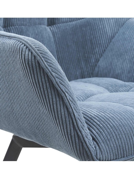 Stolička do jedálne Jordi Cord, modrá