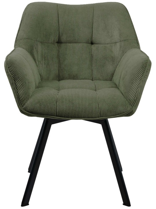 Stolička do jedálne Jordi Cord, zelená