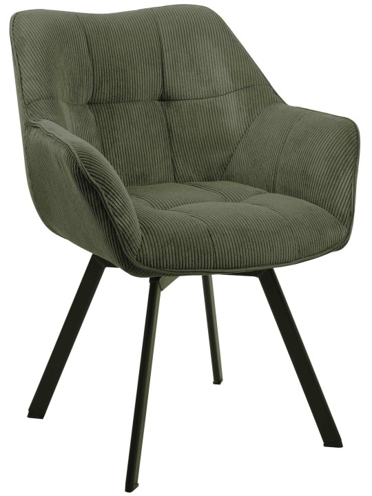 Stolička do jedálne Jordi Cord, zelená