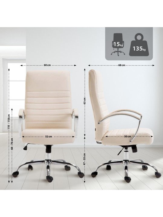 Kancelárske kreslo Valais z umelej kože, krémová