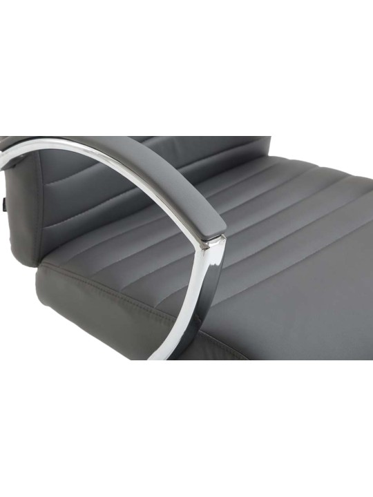 Kancelárske kreslo Valais z umelej kože, sivá