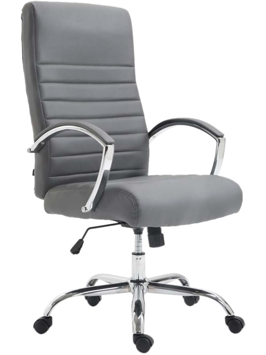 Kancelárske kreslo Valais z umelej kože, sivá