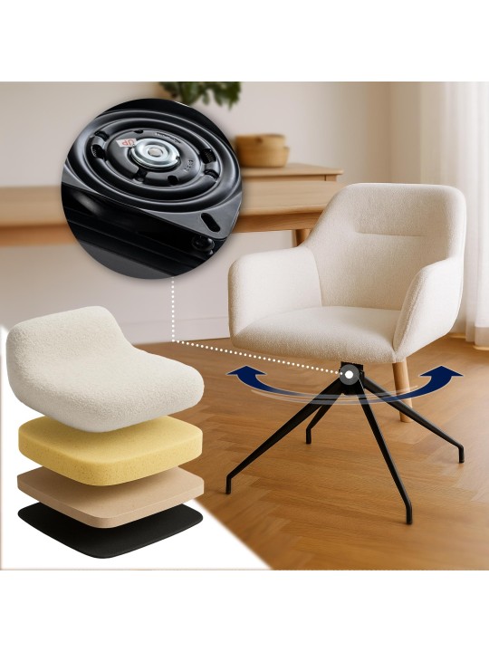 Jedálenská stolička Merlinda látka Teddy, krémová