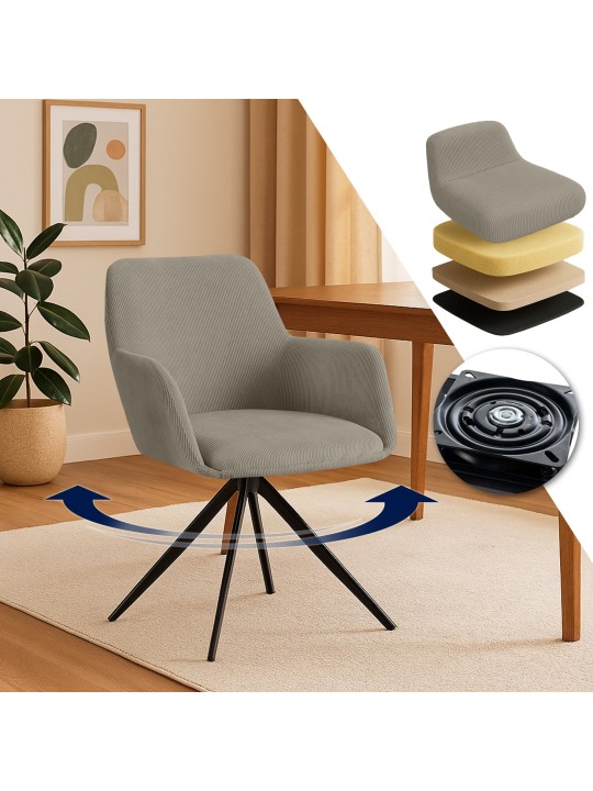 Jedálenská stolička Olema Cord, šedohnedá