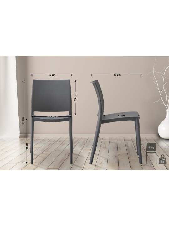 Sada 2 stoličiek Meton, tmavosivá