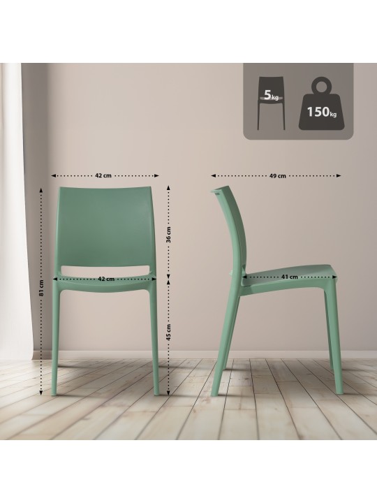 Sada 2 stoličiek Meton, olivová