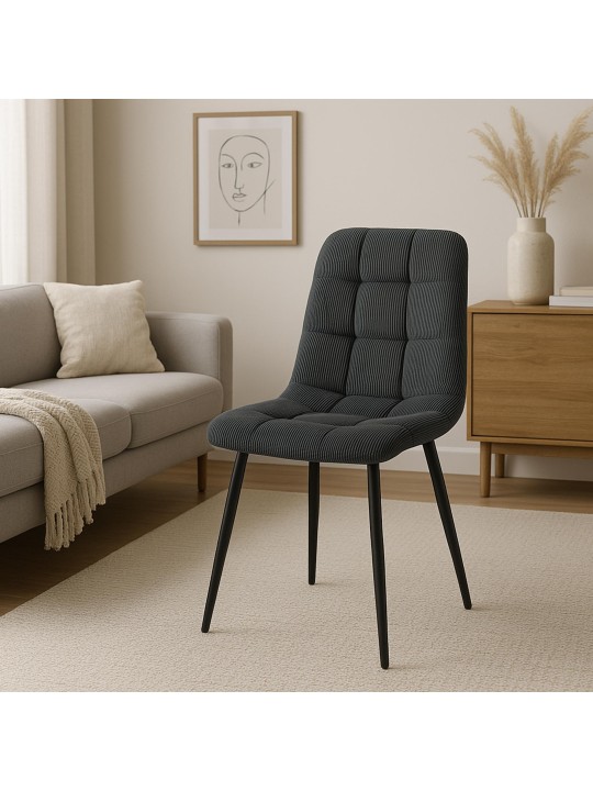 Sada 4 jedálenských stoličiek Tilde Cord, čierna