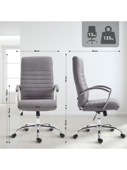 Kancelárske kreslo látka Valais, sivá