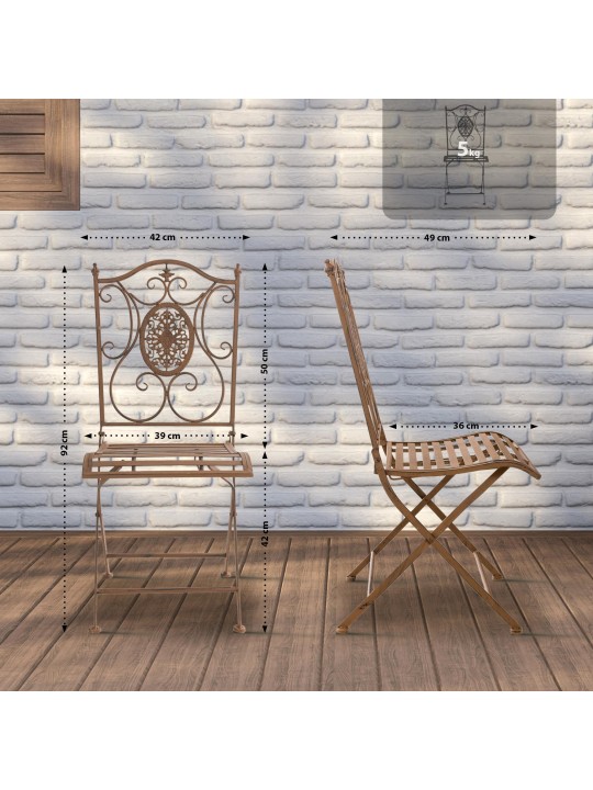 Sada 2 stoličiek Sibell, antická hnedá